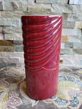 Beauceware Tall Ceramic Vase in Deep Rose